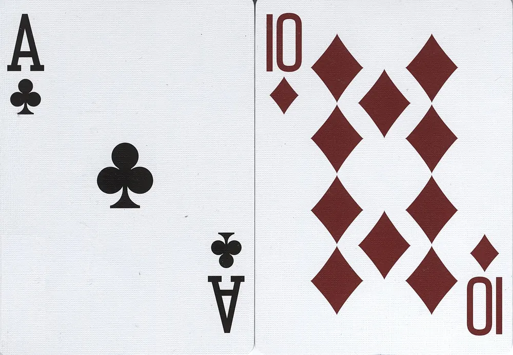 Ace of clubs and ten of diamonds, a blackjack - blackjack rules tagalog