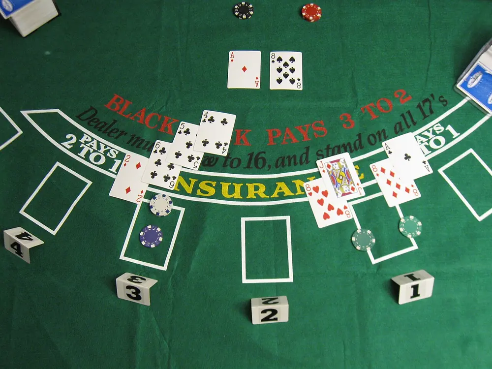 a blackjack table