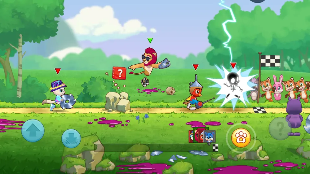 Colourful screenshot of a casual mobile platform game - msc mlbb odds