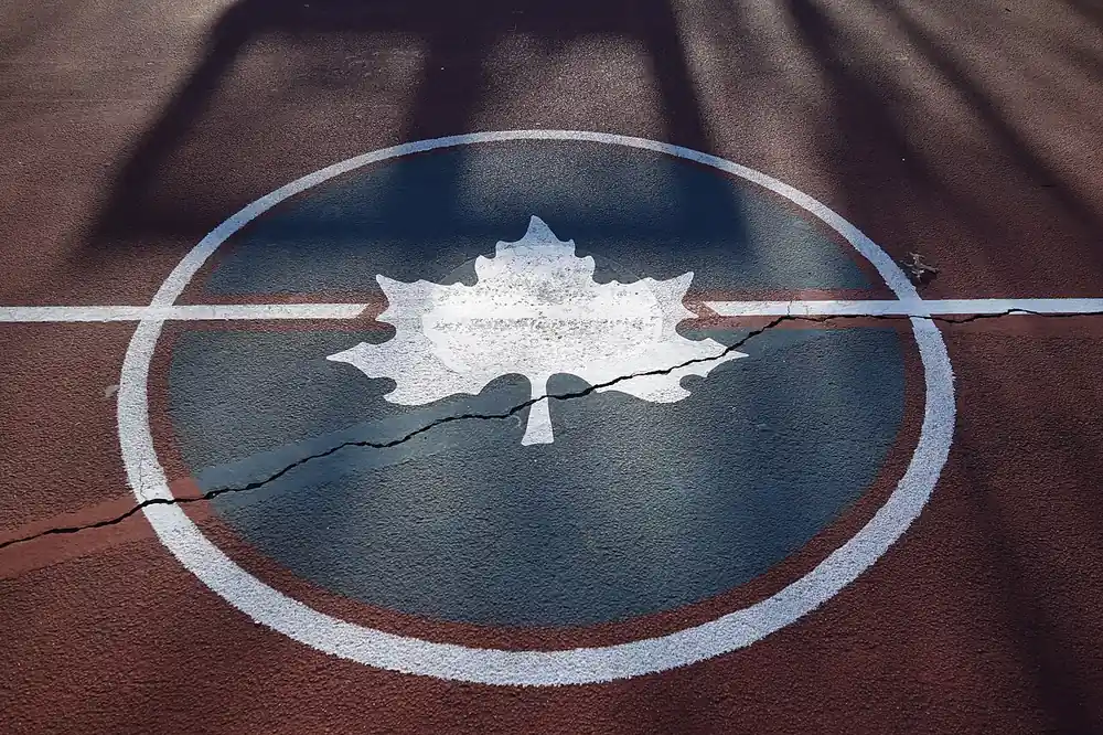pba betting lines - Centre circle and painted lines on an outdoor basketball court, illustrating PBA betting lines
