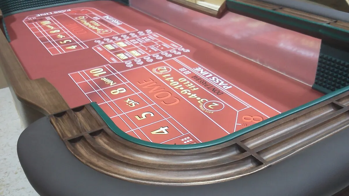 Craps table and dice - sic bo strategy cheat sheet